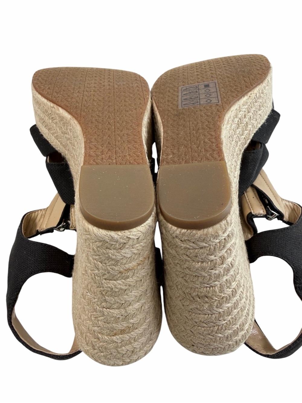 Michael Kors Berkley T Strap Espadrille Wedge Sandals Black Canvas Size 7M - Picture 12 of 16